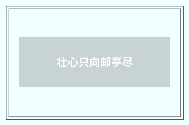 壮心只向邮亭尽