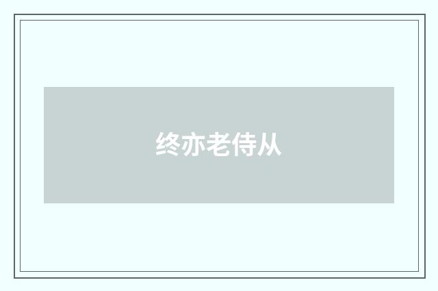 终亦老侍从