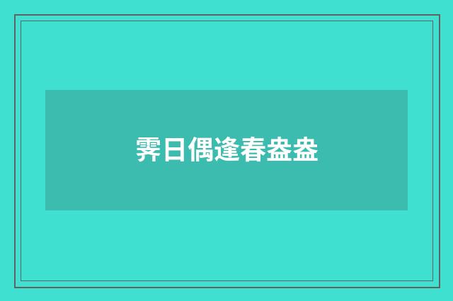 霁日偶逢春盎盎