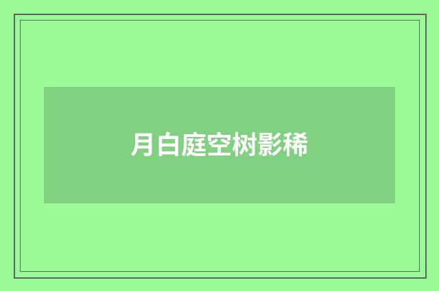 月白庭空树影稀