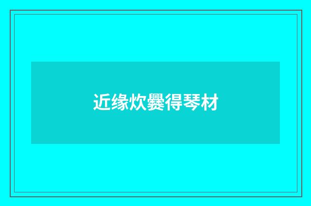 近缘炊爨得琴材