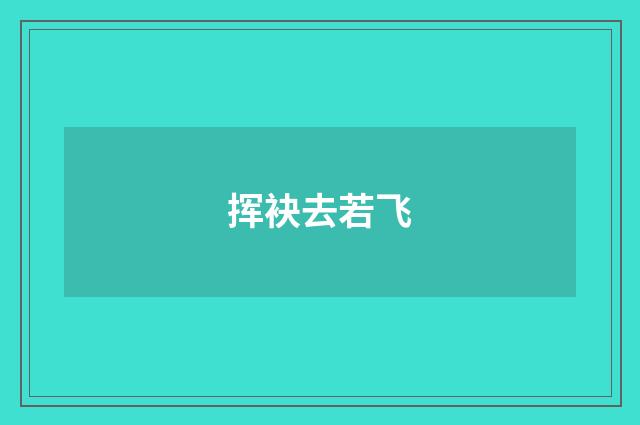 挥袂去若飞