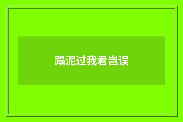 蹋泥过我君岂误