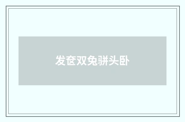 发奁双兔骈头卧