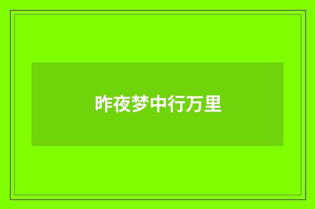 昨夜梦中行万里