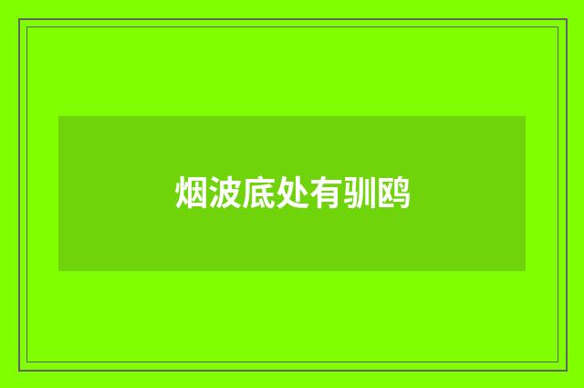 烟波底处有驯鸥