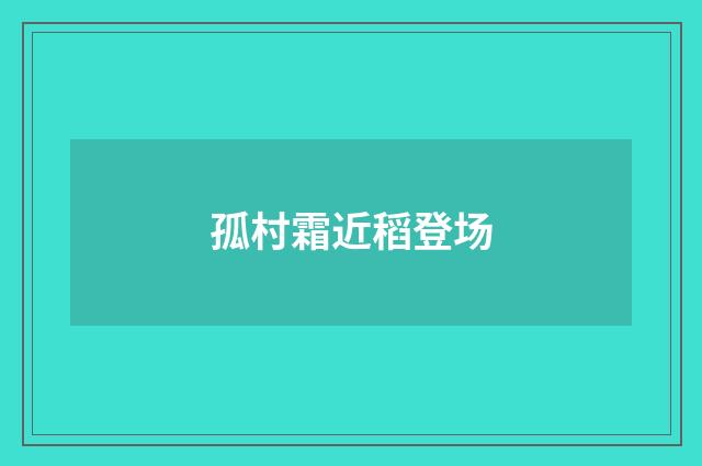 孤村霜近稻登场