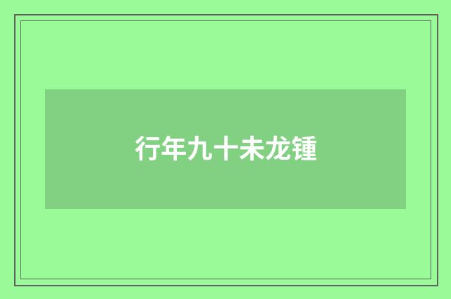 行年九十未龙锺