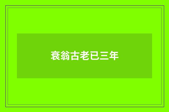 衰翁古老已三年