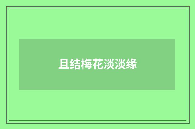 且结梅花淡淡缘