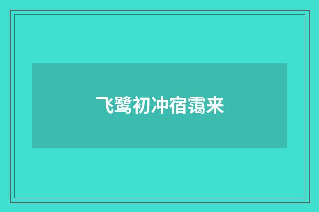 飞鹭初冲宿霭来