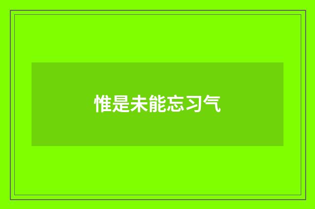 惟是未能忘习气