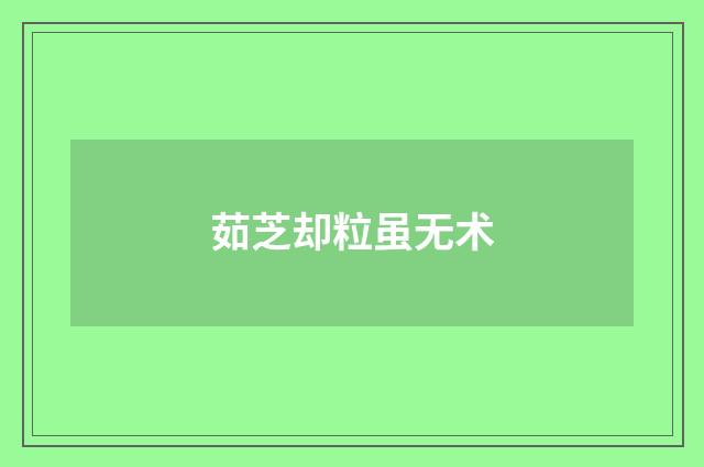 茹芝却粒虽无术