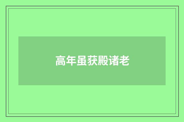 高年虽获殿诸老
