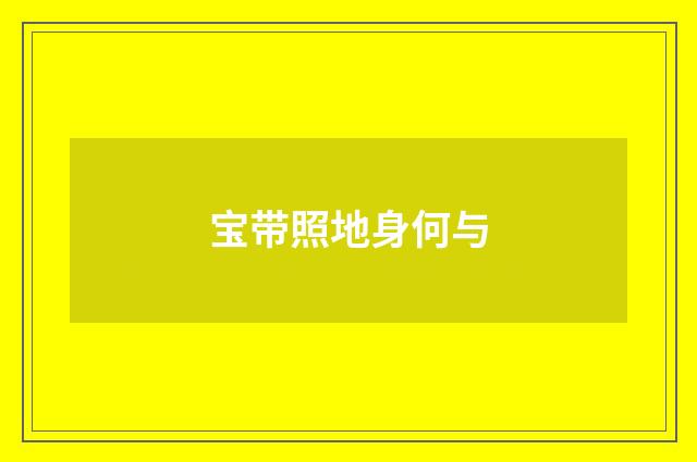 宝带照地身何与