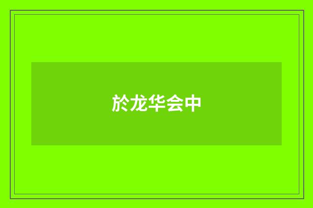 於龙华会中