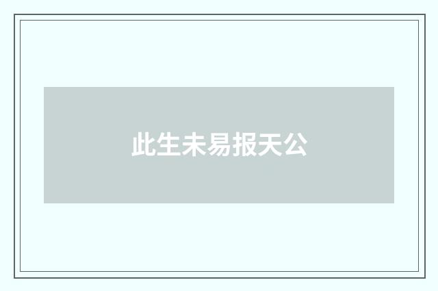 此生未易报天公
