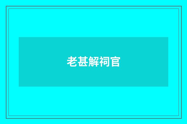 老甚解祠官