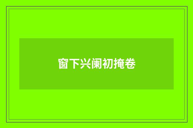 窗下兴阑初掩卷