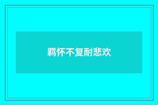 羁怀不复耐悲欢