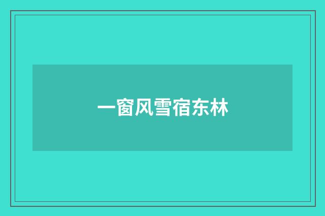 一窗风雪宿东林