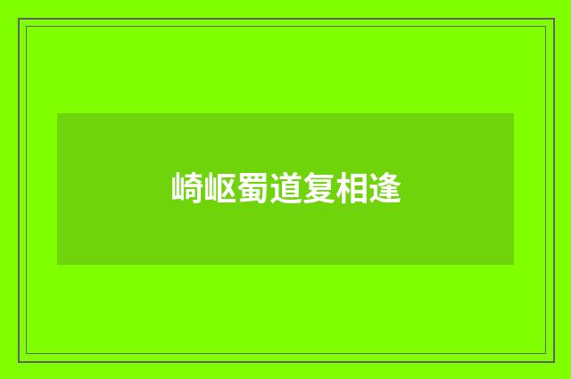 崎岖蜀道复相逢