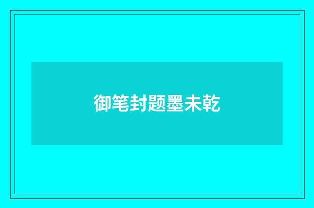 御笔封题墨未乾