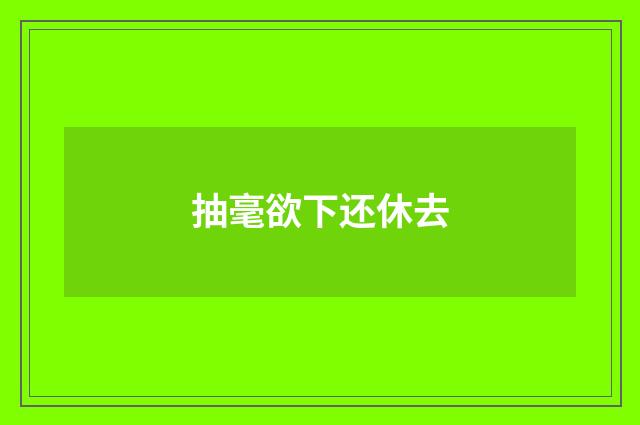抽毫欲下还休去