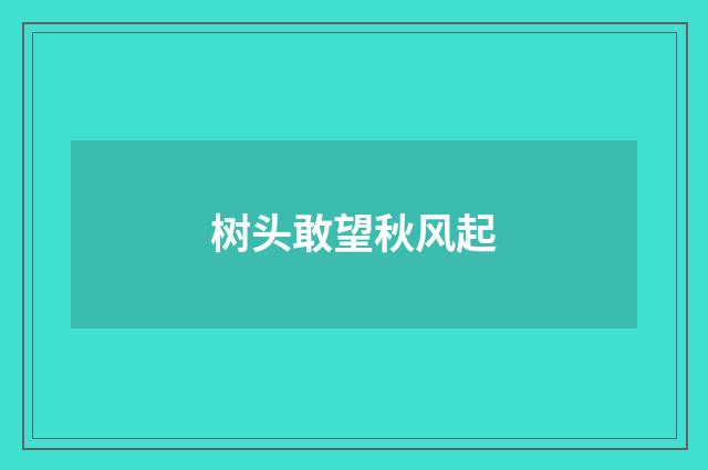 树头敢望秋风起