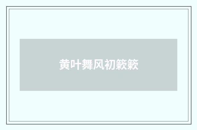 黄叶舞风初簌簌