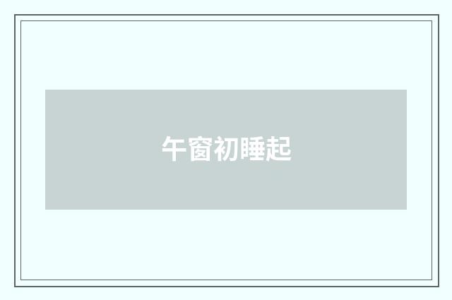 午窗初睡起