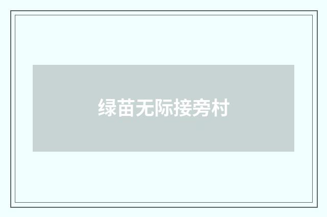 绿苗无际接旁村