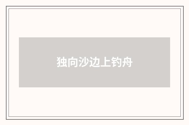 独向沙边上钓舟