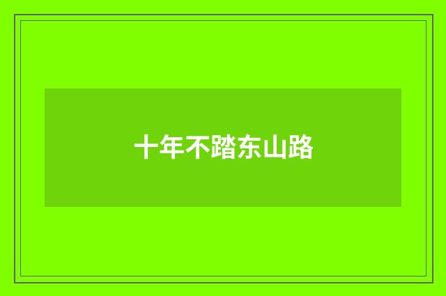 十年不踏东山路