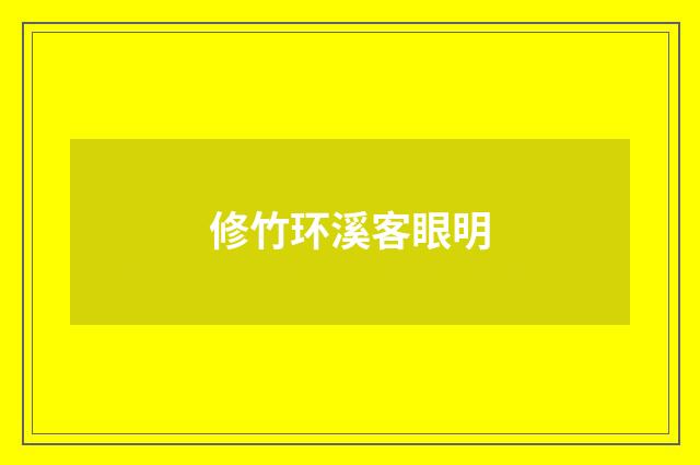 修竹环溪客眼明