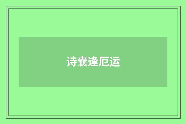 诗囊逢厄运