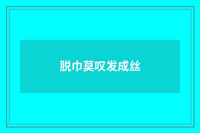 脱巾莫叹发成丝