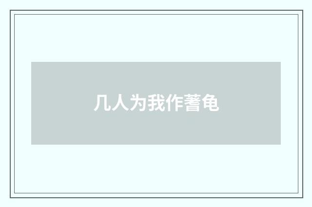 几人为我作蓍龟