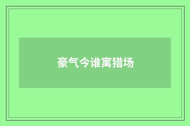 豪气今谁寓猎场