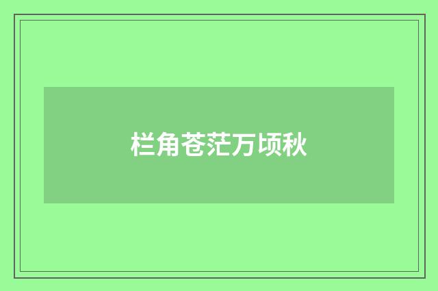 栏角苍茫万顷秋