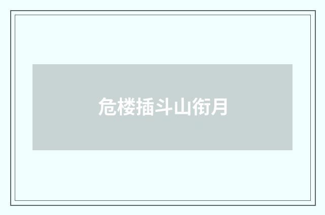 危楼插斗山衔月