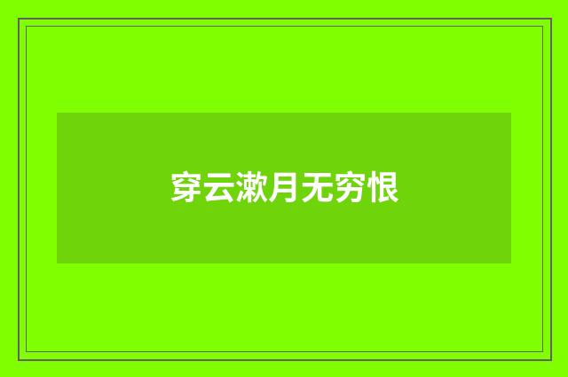 穿云漱月无穷恨