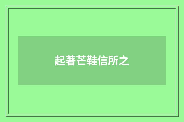 起著芒鞋信所之
