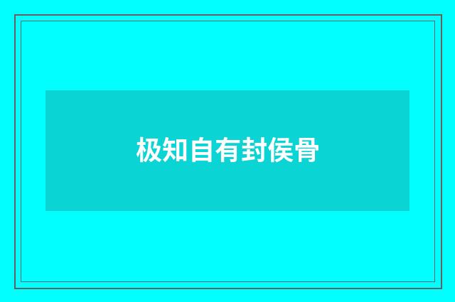 极知自有封侯骨