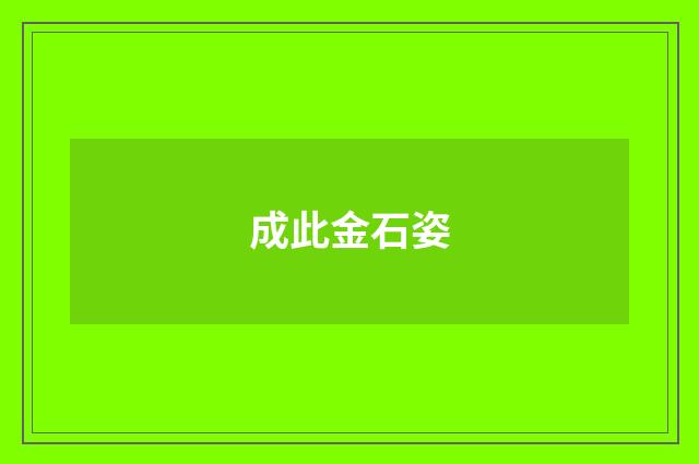 成此金石姿