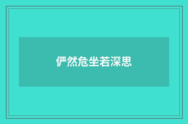俨然危坐若深思