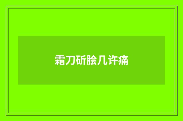 霜刀斫脍几许痛