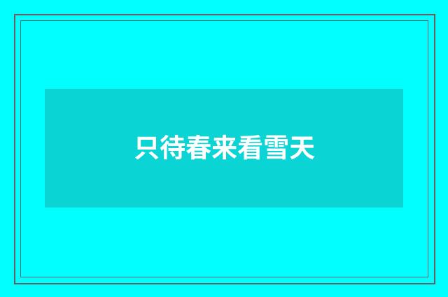 只待春来看雪天