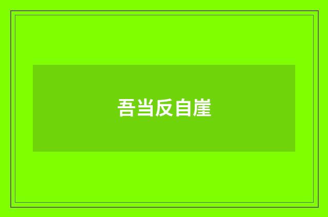 吾当反自崖