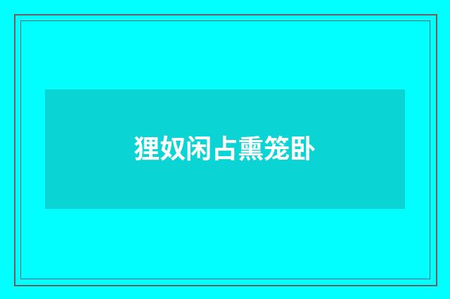 狸奴闲占熏笼卧